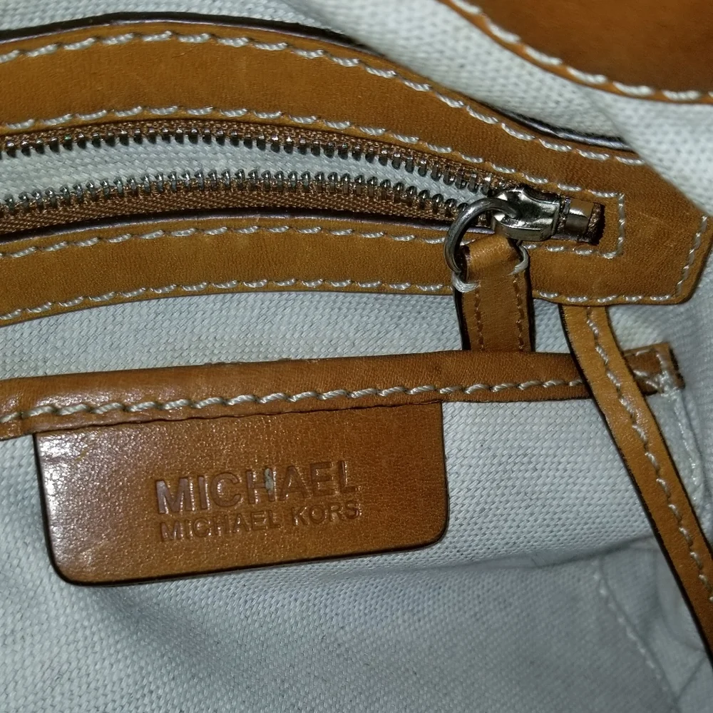 Michael Kors Tan Leather Satchel with Removable Strap